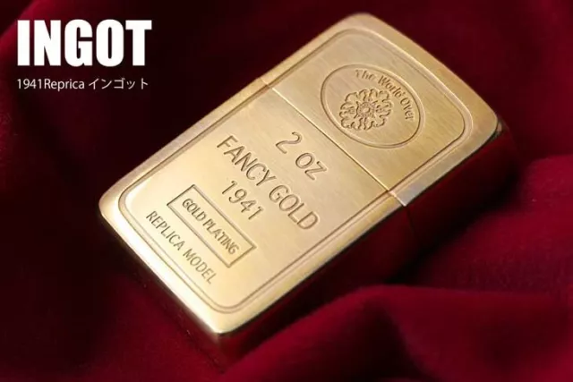 Zippo 1941 Reprint Replica Ingot Gold Oil Lighter 24K gold plating Gift