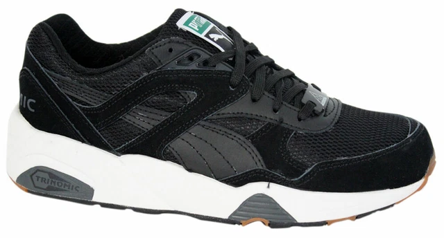 Puma Trinomic R698 Lace Up Shoes Black White Mens Trainers 358142 02 B22