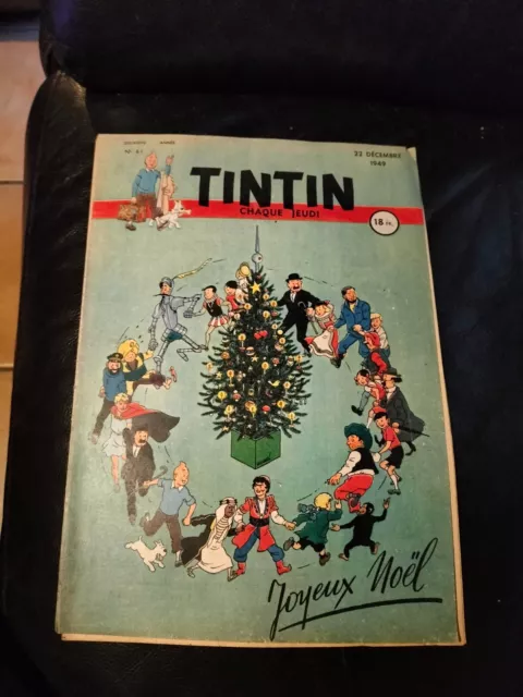 Fascicule Journal Tintin N° 61  22 Decembre 1949 Couverture Herge Tintin Noel .