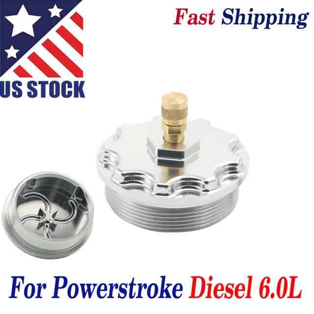CNC BILLET FUEL Filter Cap w/ Pressure Port For Diesel 6.0L 200307 15