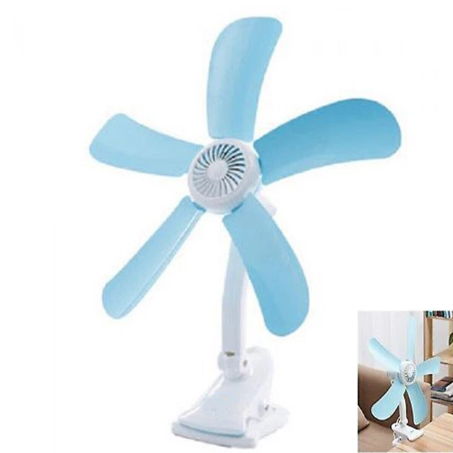 VENTILATORE A PINZA Con Doppio Snodo 5 Pale Scrivania Tavolo Casa Ufficio Spina EUR 11,30 - Foto 8