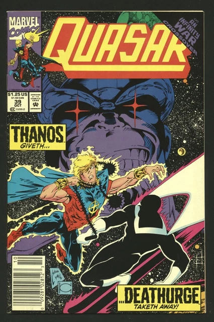 Quasar #39 NM 1992 Marvel NEWSSTAND Thanos Infinity War Comic Book