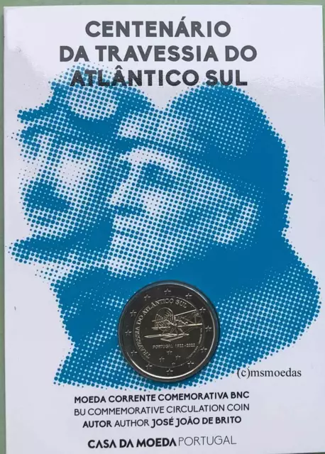 Portugal 2 Euro CoinCard 2022 Erstüberquerung Südatlantik Off. Coin Set BU