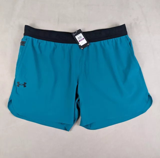 UNDER ARMOUR 2XL Mens Shorts Peak Woven Fitted Running Workout Athletic ...