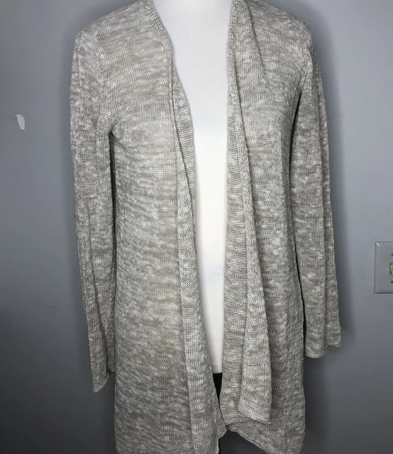 Eileen Fisher Women Size XS Open Front Cardigan Organic Linen Cotton