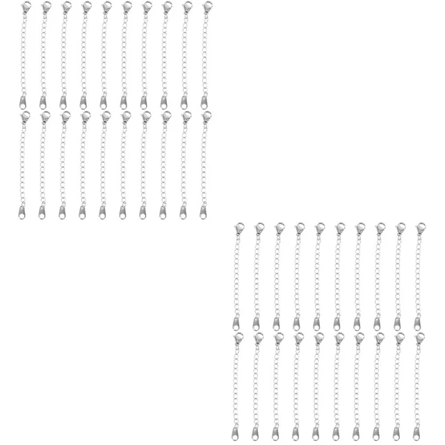 40 piezas Collar Cadena Extensores Pulsera Extensión Cadena Portátil