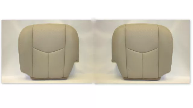 2005 2006 Cadillac Escalade Driver and Passenger Bottom Leather Seat Cover Tan