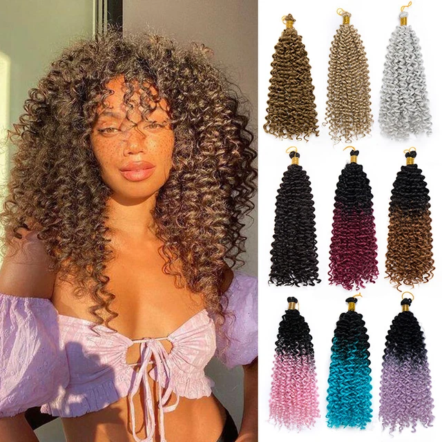 UK 100% THICK Water Wave Crochet Braid Hair Extensions Afro Kinky