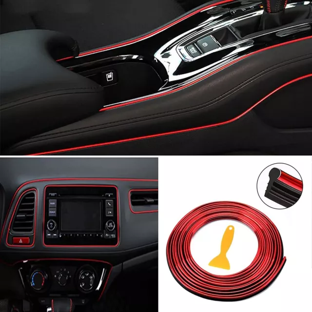 1PCS Red Gap Trim Garnish Gape Strip Auto Interior Decorative Line Car Accessory