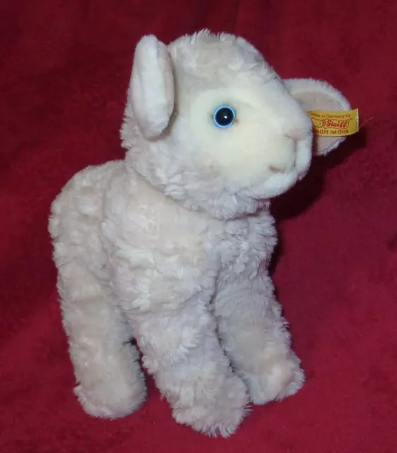 Steiff Schaf Lamm Lamby stehend Knopf Fahne 073205 ca 25 cm