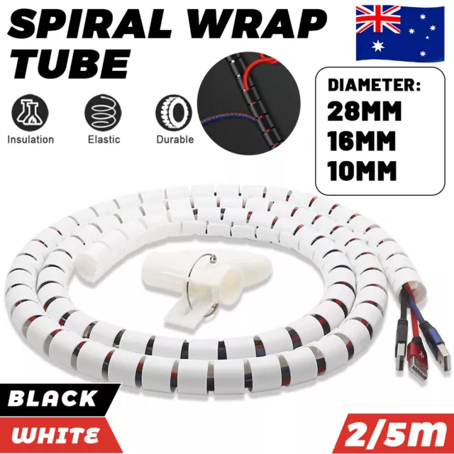 Wire Wrap Tube Spiral Management Cord Protector Storage Pipe Cable Organizer