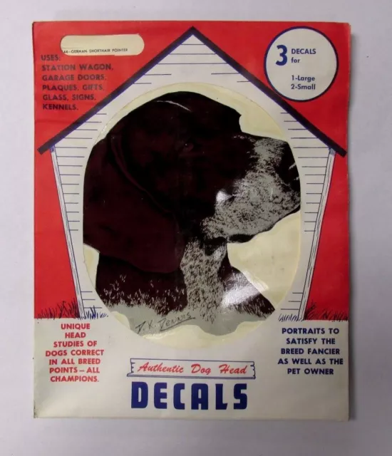 Vintage NOS GERMAN SHORTHAIRED POINTER Sticker Decal Pet Dog Pet Supply Imports