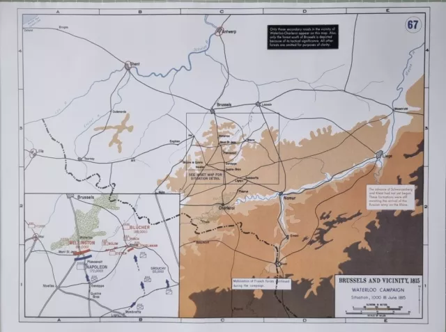 Modern West Point Map Napoleonic Wars Brussels Waterloo Campaign 1815 Pirch