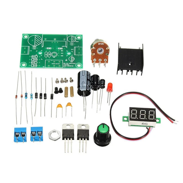 DIY KIT LED LM317 Adjustable Voltage Regulator Step-down Power Supply ...