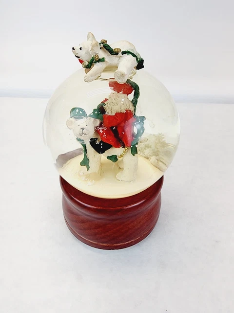 GLOBO DE NIEVE musical de 6,5" caja musical Santa Claus oso de peluche Navidad con caja