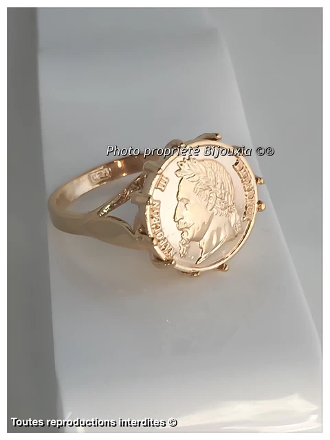 BAGUE PIÈCE LOUIS d'or Taille 50 Plaqué Or Microns Poinçonné - Main Image