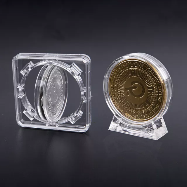 Custodia display moneta acrilica 4 cm scatola trasparente medaglia commemorativa protezione AGH7