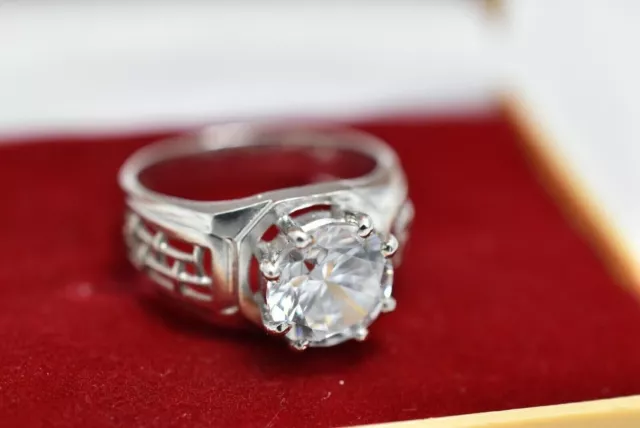 Bague diamant blanc traité 5 ct grande brillance et couleur lustre F VVS1 !...