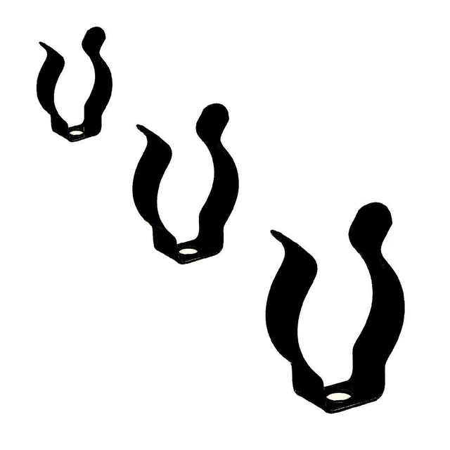 6 Clips Terry Outil - Ressorts Acier Revêtus Plastique Blanc, Prise Diamètre 10 Mm