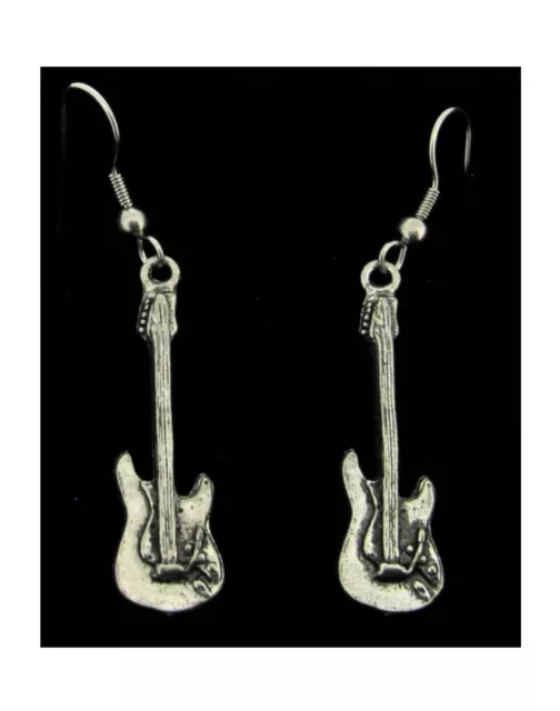 Electric Guitar Earrings Handcrafted from Lead free Pewter With Gift box