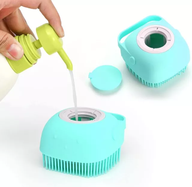 Brosse Chat, Brosse Chien, brosse de douche de tête, distributeur de gel douche.