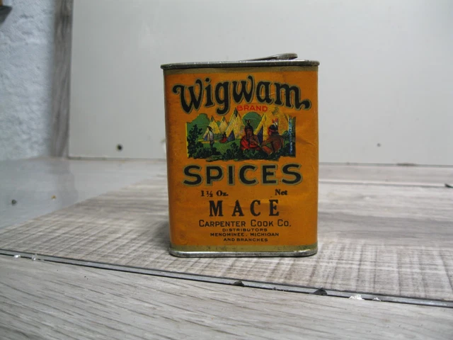 Rare WigWAm mace spice tin