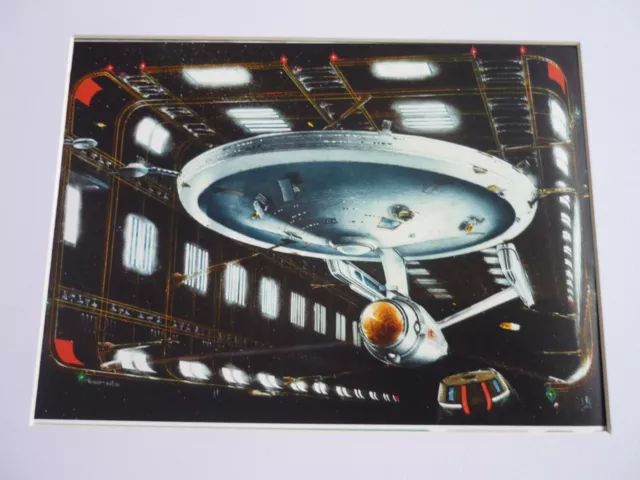 A4 poster ready mount STAR TREK USS ENTERPRISE NCC-1701-D drydock artwork prober