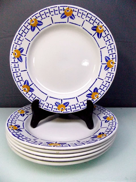 Sarreguemines / Digoin Service Ribeauville - 6 Assiettes Plates - Lot 2