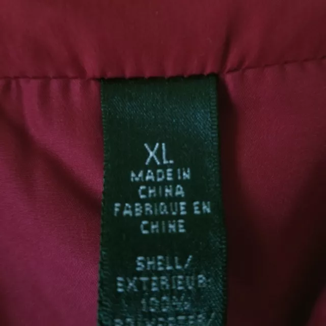 LAUREN RALPH LAUREN Quilted Vest Womens Red Size XL Corduroy Suede ...