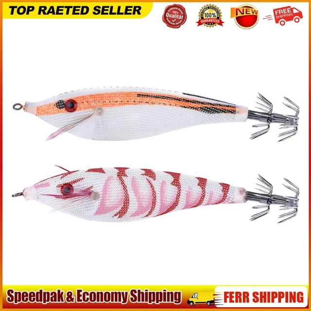 9g Luminous Squid Jigs Artificial Wood Shrimps Cuttlefish for Sea Fishing Hooks