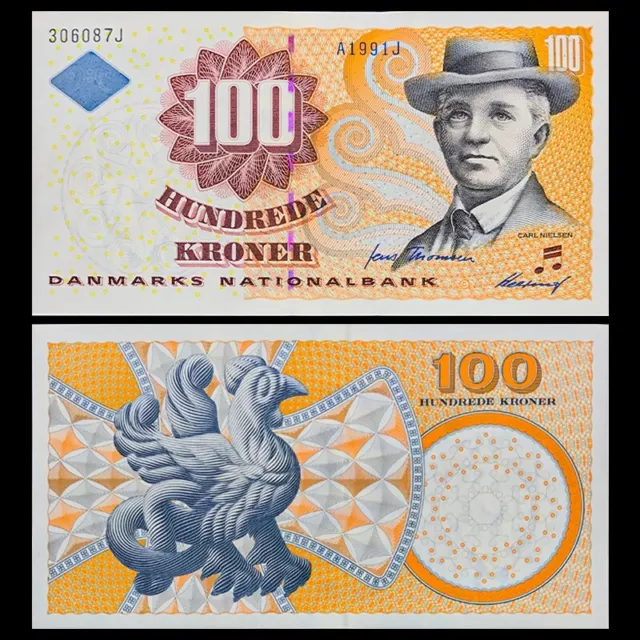 Denmark 100 Kroner, 2001, P-56, Banknotes, UNC