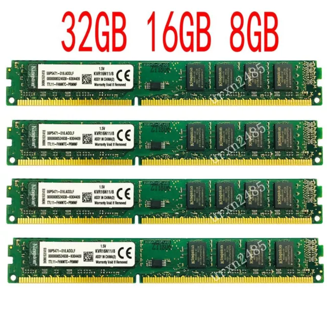 32GB 16GB 8GB DDR3 1600MHz PC3-12800 240Pin DIMM KVR Memoria SDRAM Kingston IT