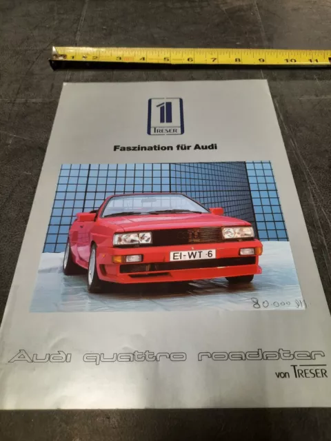 1985 Audi  Quattro Roadster Von  Treser Factory Car  Brochure Catalog Germany