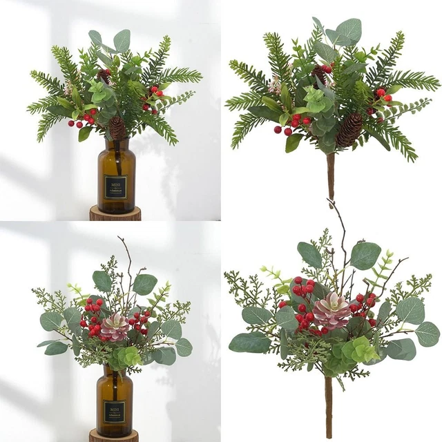 20 Pezzi Di Rami Di Bacche Artificiali, Bacche Rosse, Bacche