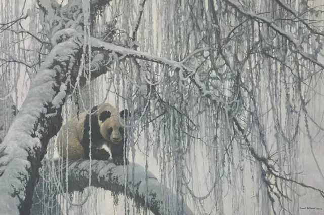 Robert Bateman-Winter Filigree Giant Panda -9600 S/N-Paper size 25-3/4"x 35-3/4"