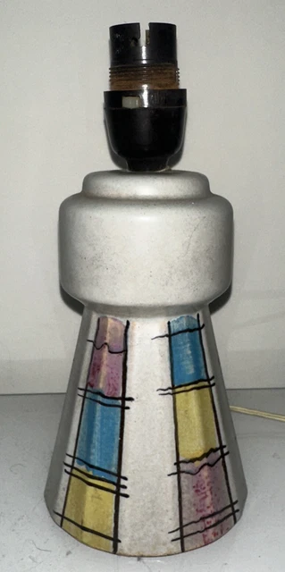 Vintage MCM 1950s Fratelli Fanciullacci hand painted small pottery table lamp Vintage MCM 1950s Fratelli Fanciullacci hand painted small pottery table lamp