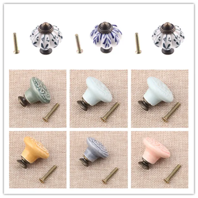 Retro Ceramic Knobs Porcelain Pull Handle for Cabinet Drawer Cupboard Door Parts