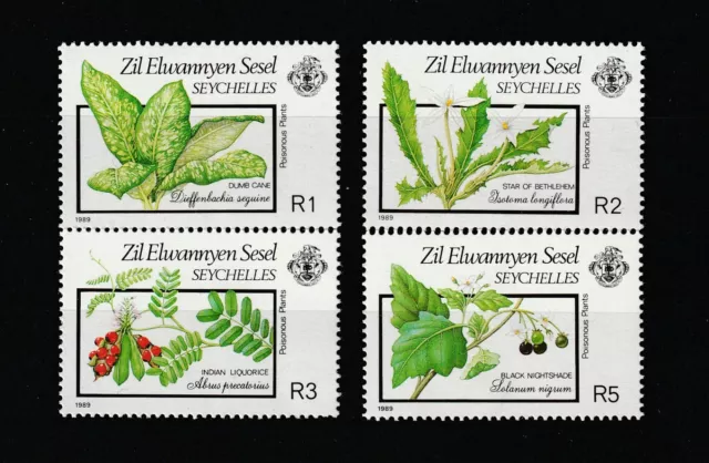 SEYCHELLES Zil Eloigné Sesel - N° Yvert 186/189 Neufs XX MNH 1989 Plantes fruits