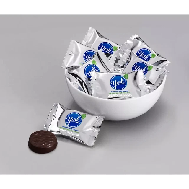 ZERO SUGAR YORK PEPPERMINT Patties Milk Chocolate Candy Bulk 5 oz bag £