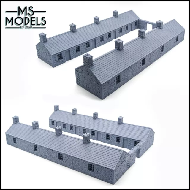 Slate Workers Cottage/House Row Barracks N/TT/OO TT:120 Gauge Scale Model Rail