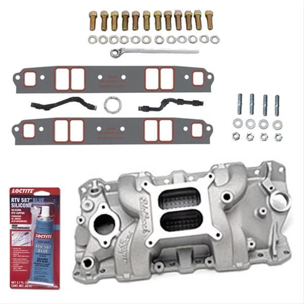 SBC 327 350 Chevy Edelbrock 7101 Intake Manifold w/Gaskets & Bolts Pro-Pack