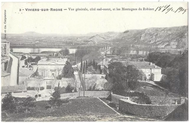 VIVIERS-sur-RHONE 07 Montagnes du Robinet CPA écrite à Madame Bonamie en 1905