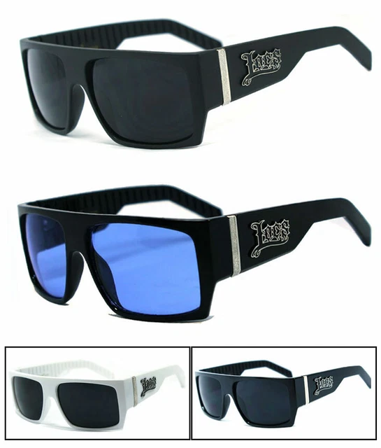 thumbnail image 2 of Locs Men's Cholo Biker Sunglasses - Black With Skull Print (LC33) - 100% UV400 2 of 5
