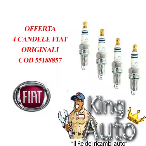 4 CANDELE ORIGINALI Fiat Panda 500 500 C 1.2 1.4 Cod 55188857 Ngk  Dcpr7E-N-10 EUR 34,99 - PicClick IT