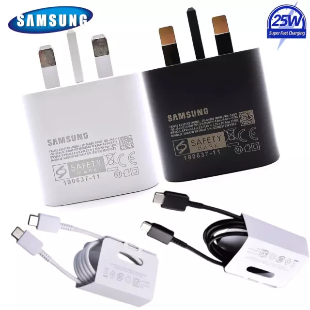 Genuine 25W Super Fast Type C Charger Plug/Cable For Samsung Galaxy S20 S21 S22