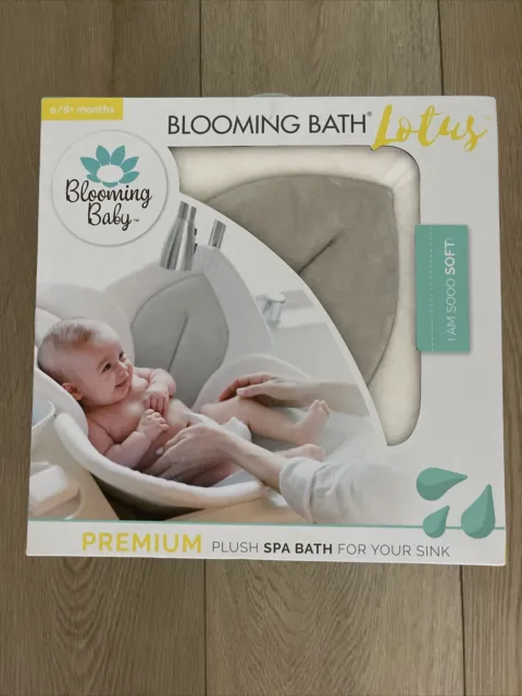 NIB Blooming Bath Lotus Baby Bath, Bathing Mat, Flower Bath, Gray