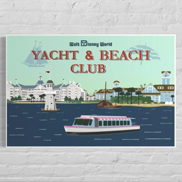 Walt Disney World Beach Club & Yacht Club Resort Poster Art