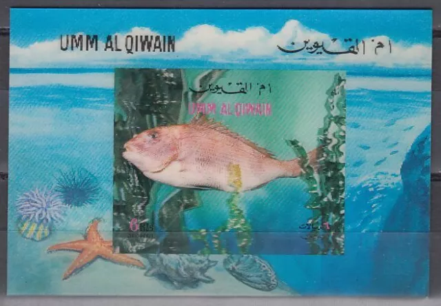 Umm al Qiwain 1972 ** Bl.57 Fische Fish 3D-M/S Block