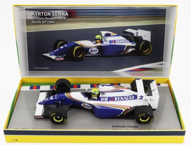 1:18 1994 Ayrton Senna -- Pacific GP -- Williams FW16 -- Minichamps F1 RARE