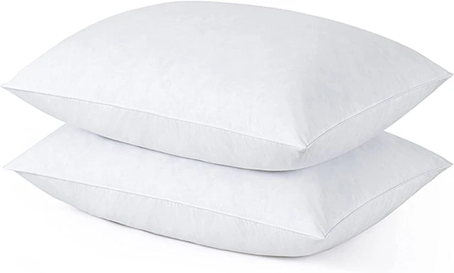 ® Goose Feathers and down Pillows, White Bed Pillows for Sleeping, 100% Cotton C